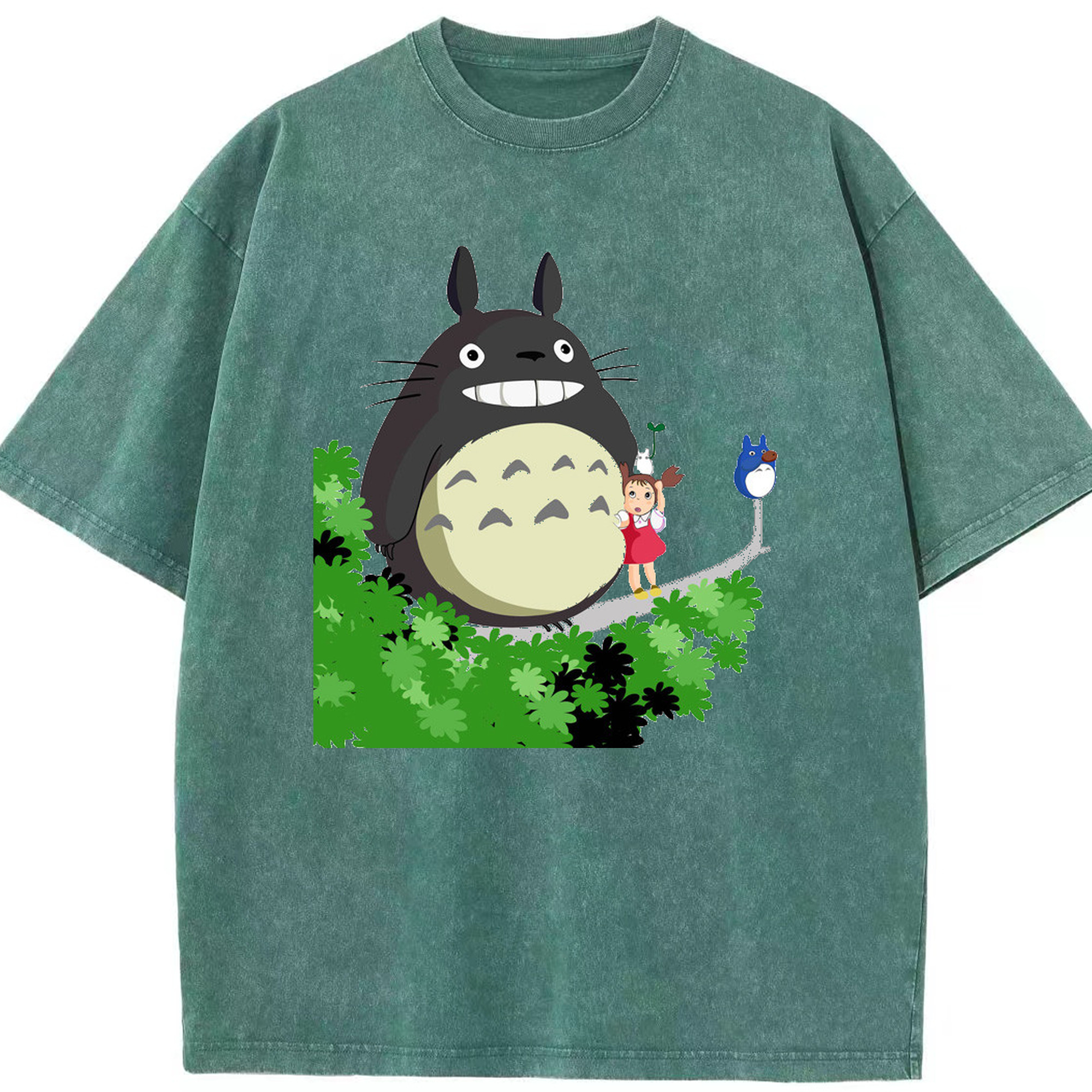 （画像用） となりのトトロ 草壁メイ 草壁サツキ My Neighbor Totoro Satsuki Kusakabe Mei Kusakabe 綿100% ヴィンテージ風 半袖Tシャツ（フロントプリント）